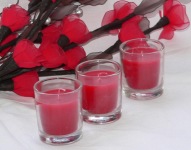Red Wax Votive Candle Set in Glass Holder - Small - BULK Buy